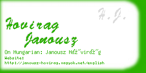 hovirag janousz business card
